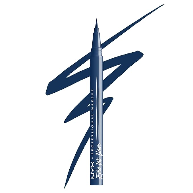 NYX Professional Makeup Epic Ink Liner, Waterproof Matte Liquid Eyeliner with Vegan Formula - Mid Night Rise (Deep Navy)