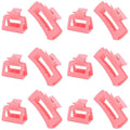 12 Pack Pink Square Claw Clips, Big and Small Neutral Rectangle Hair Claw Clips, Non-slip Matte Large Hair Clips for Women,Strong Hold jaw clip for Thick Thin Hair