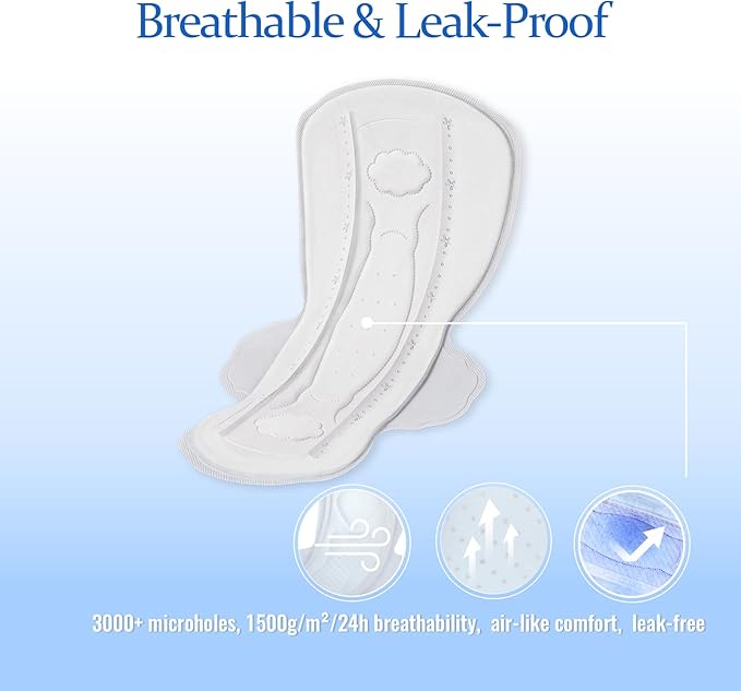 MODAL Pads for Women, Unscented Daily Thin Sanitary Pads for Period with Wings, 11.4 Inch(290 mm), Large, 24 Count