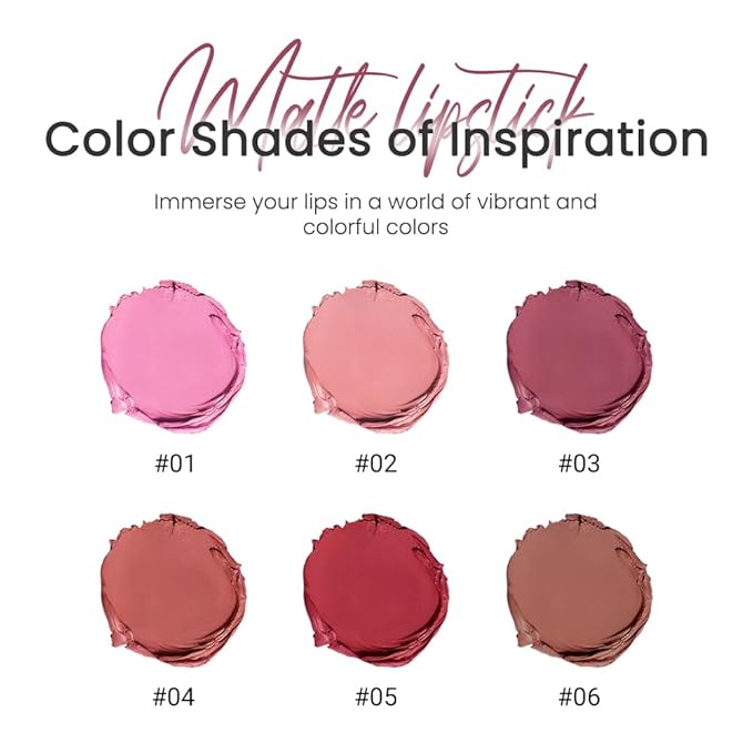 Purple Mauve Lavender Lip Stick,Matte Cream Lipstick Set for Women,Long Lasting Waterproof Smudge Proof Velvet lipsticks Crayon,Lip Makeup Kit Travel Size,Vegan & Cruelty-free (Pack of 1)