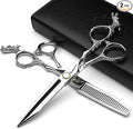 Sharonds 6/7 inch Professional Hair Cutting Scissors Set Hair Cutting Scissors Thinning Teeth Shears Set,Sliver Scissors,Barber,Salon,Hairdressing Scissors Kit,Japanese 440C Scissors (6-inch 2pc)