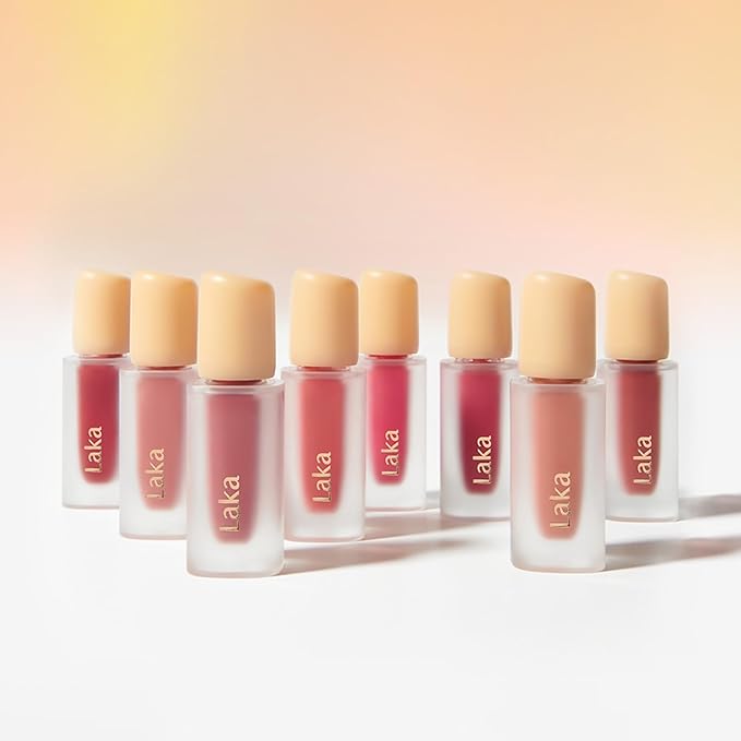 Laka Fruity Glam Tint, Glowing Lip Stain with Wide Color Spectrum, Hydrating & Lightweight Texture, Long-Lasting Bold Stain, Non-Sticky, Vegan, K-Beauty (#104 Cherry, 4.5g/0.15oz)