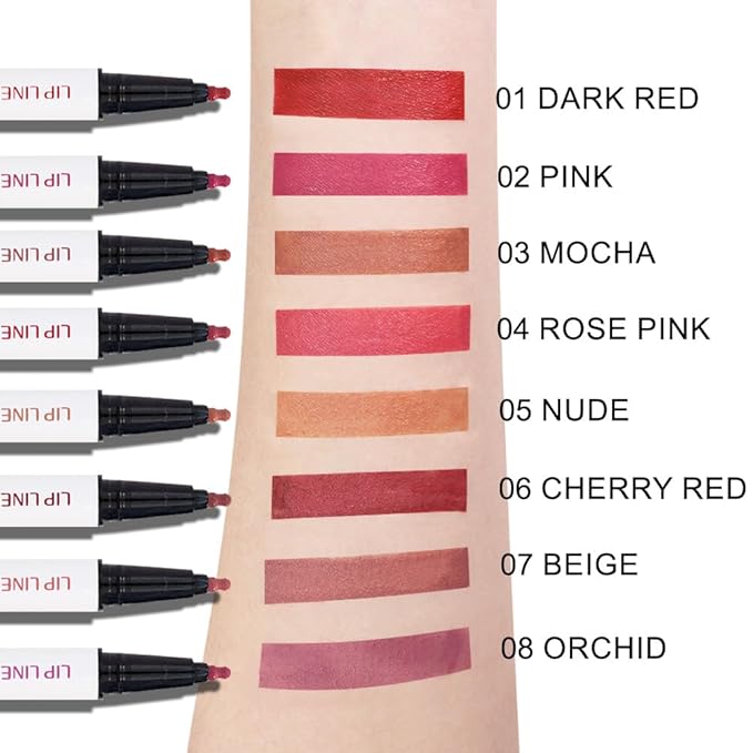 Kaely Dark Red Longwear Liquid Lip Liner Waterproof, 24 Hour Long Lasting Lip Liner Stain Marker Pen, 2-in-1 Matte Semi Permanent Lipliner & Lipstick, Vegan & Cruelty-Free, 01