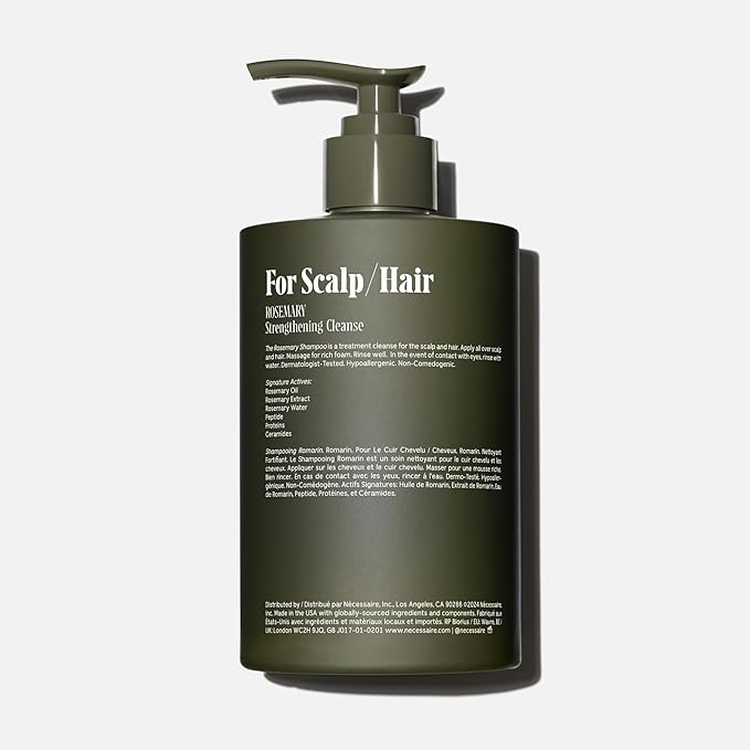 Nécessaire Rosemary Shampoo With Pump | Multi-Protein Strengthening Conditioner For Thinning Hair. For Women + Men. Good For All Hair Types/Textures. Color-Safe. 500 ml / 16.9 oz