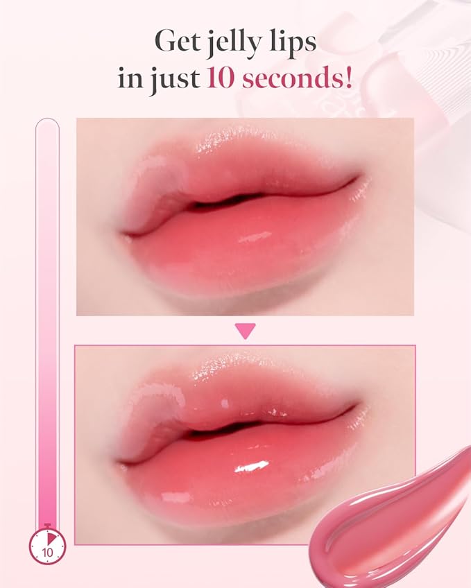 CORLAHAZE Glow Lock Jelly Tint 115 Wish 4g, Hydrating Jelly Glow Lip Stain, Glass-Like Shine Lip Gloss, Long-Lasting Color, Moisturizing Lip Enhancer, Collectible Lock-Shaped Design, Korean Makeup