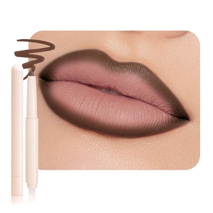 SUAKE Plump Matt Lipstick Lipliner Pencil Pack,Waterproof Crayon with Silicone Smudger for Define Contours & Sculpting Lip, Longwear Moisture Smooth Creamy Formula for Lip Makeup (08# Stretch)