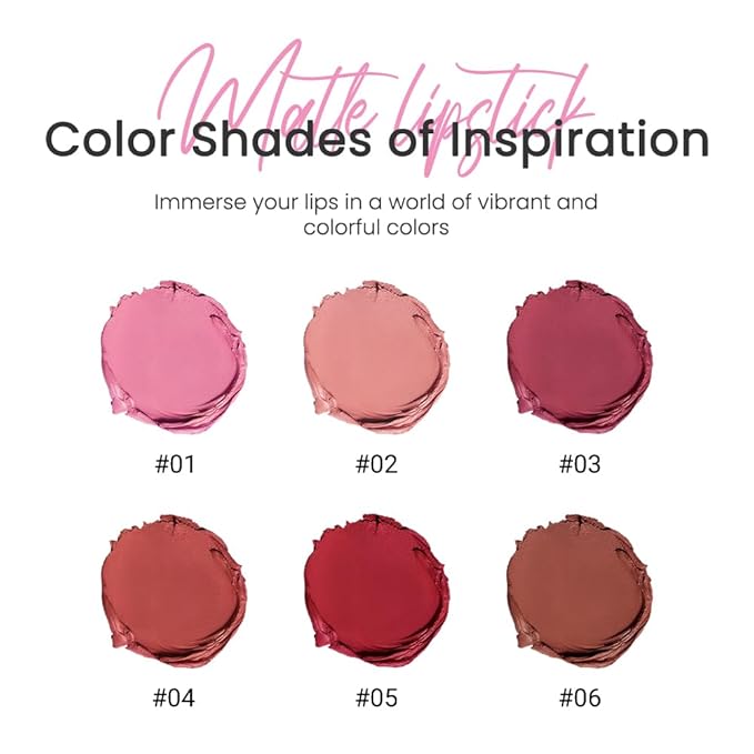 evpct 3Pcs Matte Creamy Lipsticks Set, Light Hot Nude Pink Brown Lip Stick Set for Women, Long Lasting Waterproof Velvet Lipsticks Blendable Silky, Longwear Lip Makeup Set 24 hours original labios 01