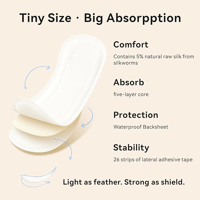 MODAL Panty Liners for Women, Unscented Sanitary Pads Without Wings, Daily Thin Panty Liners, 6.1 Inch(155 mm), Regular, 40 Count