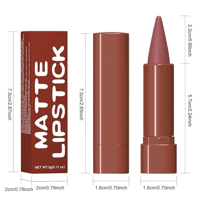 BINGBRUSH 2-in-1 Gradient Lip Liner & Lipstick Combo,Matte Longwear Waterproof Lip Pencil with Cone Tip,Smudge Proof Crayon for Flawless Ombre Contour,Women's Long Lasting Makeup Set (02#Smokey Rose)