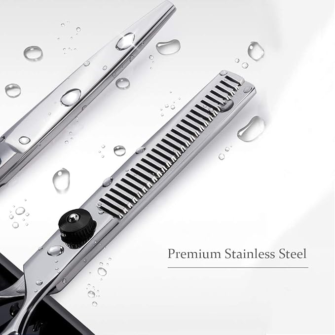 Thinning Shears for Hair Cutting, Professional Hair Thinning Scissors Barber Texturizing Shears, Fcysy 6 Inches Haircutting Blend Scissor Hair Thinner Layering Scissors with Comb for Dog Women Men