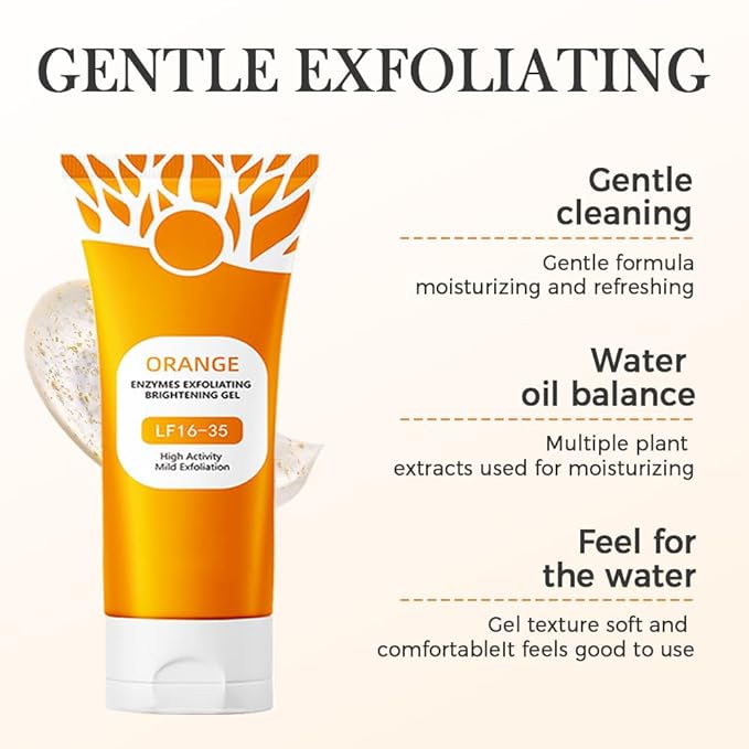 Orange Exfoliating Gel for Face and Body, 2026 Upgraded Deep Pore Orange Peeling Scrub, Cleaning Pores, Remove Blackheads Moisturize Cleansing, Facial Exfoliating Gel for All Skin (1PC, 3.52 Fl Oz)