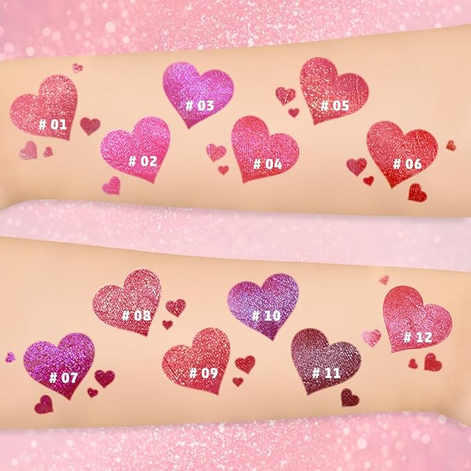 AMY'S DIARY Plum Wine Shimmer Liquid Lipstick, Shimmer Metallic Lip Gloss, Long-Lasting Waterproof Lip Color, High Shine Sparkle Makeup,Lip makeup for woman (#11)