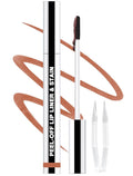 Lip Liner Stain Peel Off with Tweezer, Long Lasting Matte Lip Tattoo, Highly Pigmented Color Lip Makeup, Waterproof, Transfer-proof Lipstain for Women, for All Skin Types, Nude