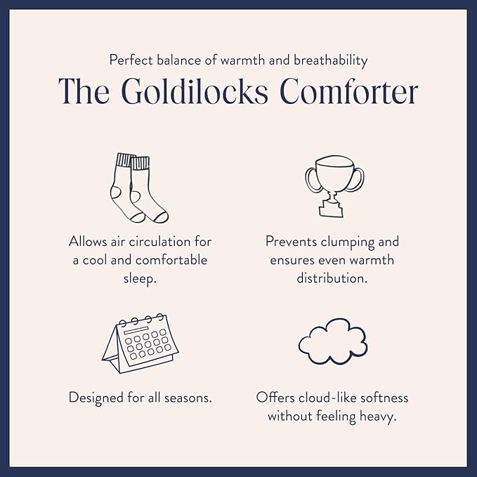 Brooklinen All Season Luxury Down Comforter, 100% Natural Canadian Duck Down Duvet Insert - 700 Fill Power, 100% Cotton Shell, Baffle Box Construction, Full/Queen Size Comforter