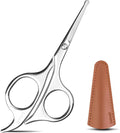 4.7-inch professional nose hair scissors, round-headed stainless steel small scissors, suitable for trimming facial hair, ear hair, eyebrows, bathroom, personal care and beauty (silver)