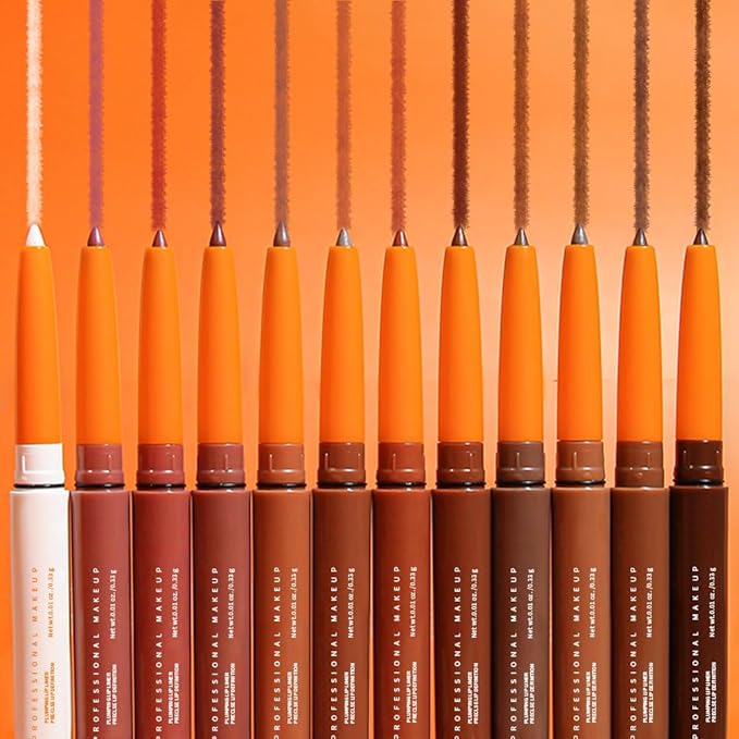 Matte Lip Liner Pencil for Shaping Lips, Retractable Creamy Brown Crayon LipLiner Pencil, Long Lasting Waterproof Lipstick Lip Liner Makeup, Vegan Beauty 12#