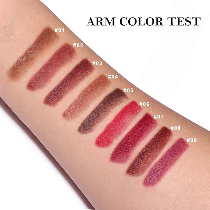 evpct Nude Brown Gradient Matte Lipstick Lip Liner Crayon Combo Pencil Set for Women Long Lasting Waterproof, Light Brown Matte Cream Lip Liner and Lipstick Combo Makeup Flawless Gradual Ombre Effect