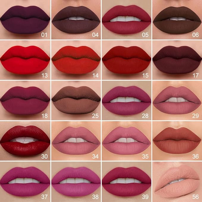 evpct 1Pcs Neutral Mauve Matte Lip Liner and Liquid Lipstick Stain Makeup Set for Women, Mauve Long Lasting Smudge Proof Lipstick labiales matte mate larga duracion listip 24 hours originales, 34#