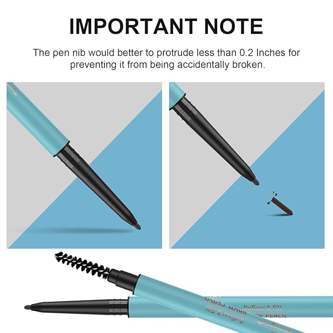 TurritopsisD Micro Brow Pencil 【2-Pack Taupe】 Eyebrow Pencil Waterproof Pro Long-Lasting Precision Micro-Tip Ultra-thin Built-in Soft Spoolie