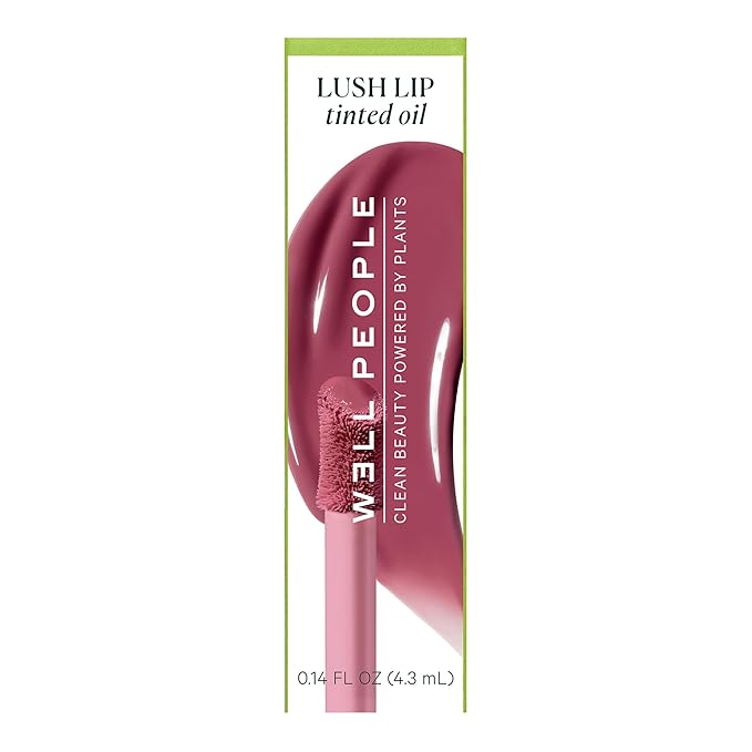 Well People Lush Lip Tinted Oil, Moisturizing Lip Oil For Nourishing & Conditioning Lips, Adds Sheer Color, Vegan & Cruelty-free, Dusty Rose