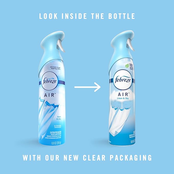 Febreze® Odor-Fighting Air Fresheners, Linen Sky™, 8.8 Oz, Carton Of 6 Fresheners