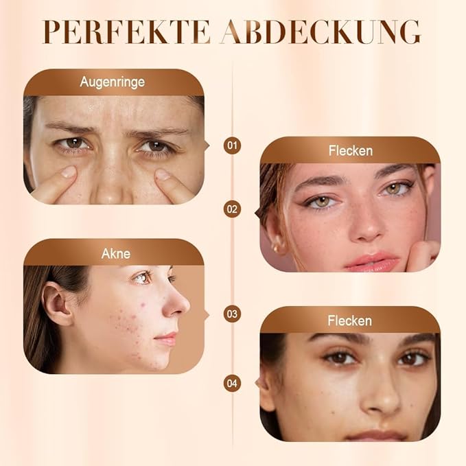 Color Changing Foundation for Mature Skin, Hydrating and Lightweight Liquid Foundations, Tone Suitable for All Skin Types (3 pcs)