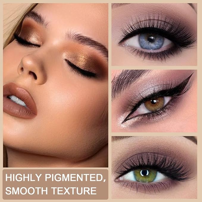 9 Colors Nude Eyeshadow Palette Makeup,Taupe Bronze Brown Matte Cream Eye Shadow,Natural Neutral Eyeshadow Palette Nude,Naturing-Looking Long Lasting Waterproof