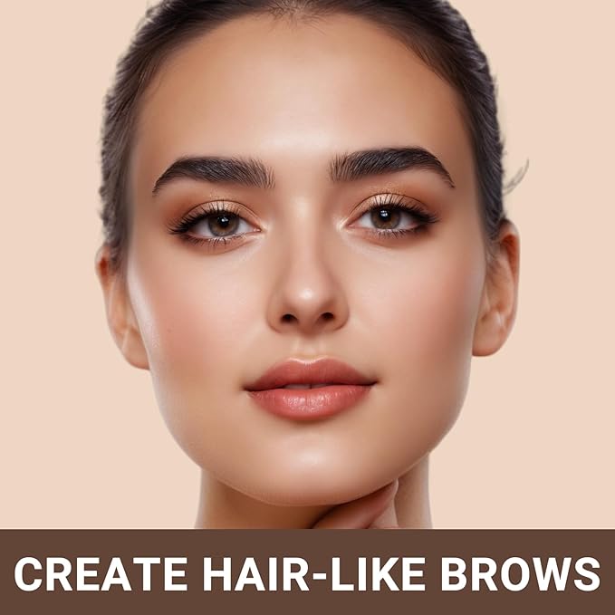 iMethod eyebrow pen - Microblading eyebrow pen, eyebrow pencil with a Micro 4-Fork Tip for Natural Hair-Like Brows, Long-Lasting Eye Brow Pencils for Women, Waterproof, Black Brown