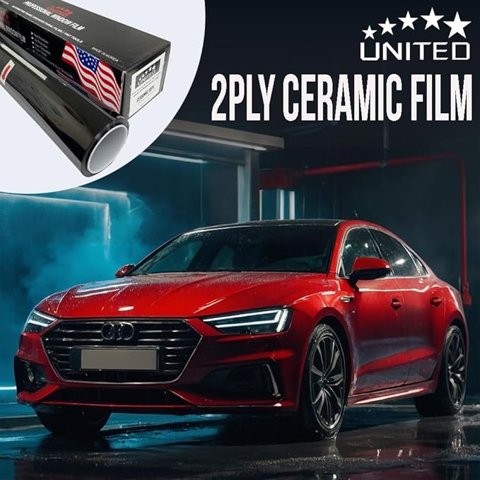 United Ceramic Pro Window Tint Car 60In x100Ft 2Ply Nano Ceramic IR-95 with 5% VLT - Outstanding Clarity & Views Window Tint for Car Home Blocks UV/IR Rays, Adhesive Film W/Lifetime Color Stability