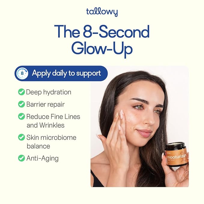 100% Grass-Fed Beef Tallow Balm for Skin – Non-Toxic Whipped Moisturizer for Face & Body – Soothes Dry, Sensitive Skin & Eczema – Honey Almond (4 oz)