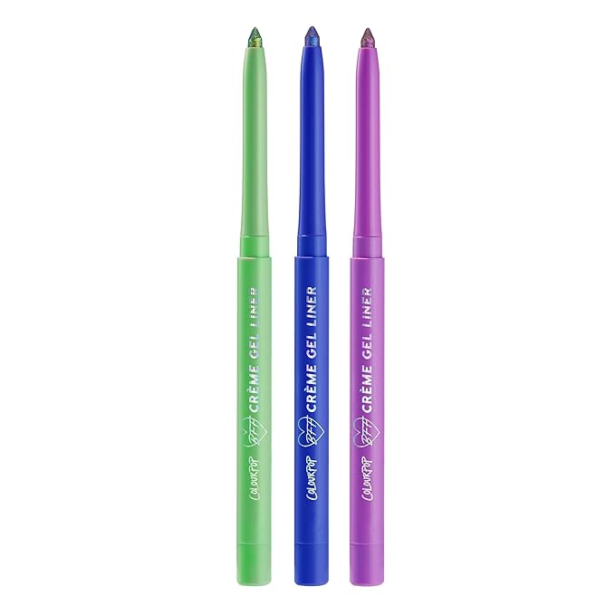 ColourPop BFF Crème Gel Waterproof Chrome Eyeliner Kit - 18HR Wear, Ultra-Pigmented Eyeliner Pencil with Matte & Metallic Finishes - Includes Shades Wild Idea, Ventura Blvd & Actin' Up (3 Count)