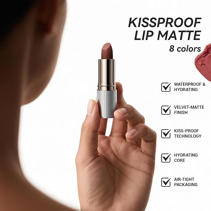 MAANGE Lipstick, Matte Lipstick Long Lasting Transfer-Proof Waterproof & Hydrating Lip Makeup, Full Coverage for a Nourishing Pout,1 Count-P201