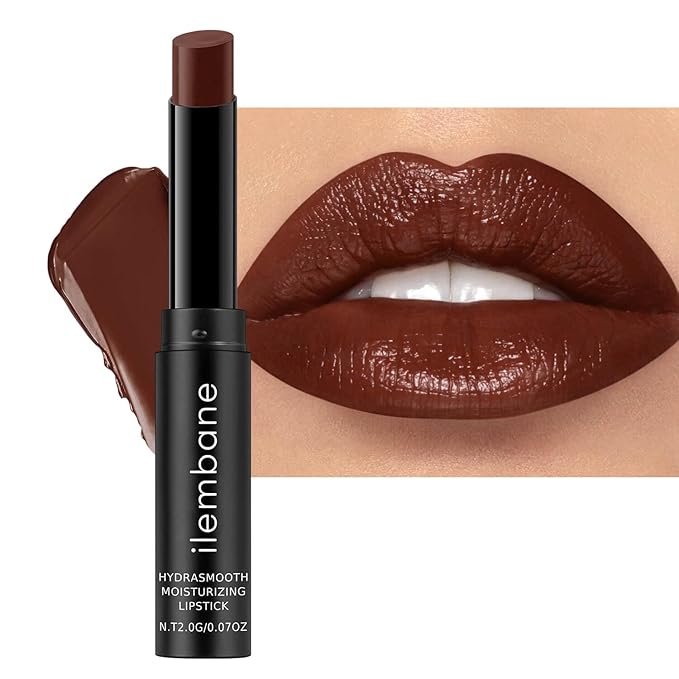 Cocoa Brown Moisturizing Lipstick — Nourishing Creamy Formula for Dry Lips, Lightweight Glossy Finish,Warm Chocolate Nude for Women (Cocoa Bliss)
