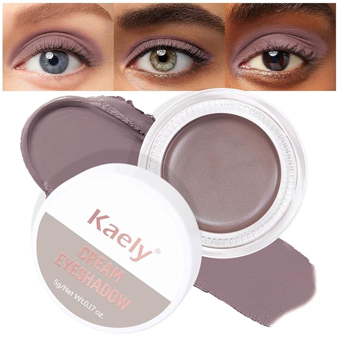 evpct Matte Espresso Coffee Brown Single Cream Eye Shadow Palette Pot Makeup for Older Women, Highly Pigmented Monochrome Cream to Powder Eyeshadow Palette Matte Liquid eyeshadow, Natural Waterproof