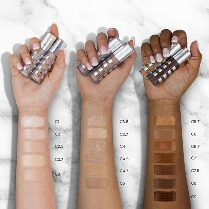 Fitglow Beauty Conceal+ | Vegan Full Coverage Concealer Skincare with Vitamin K + Green Tea | Corrects Dark Circles, Blemishes & Redness | Non-Creasing, Natural Finish | C2-6g
