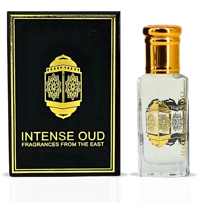 INTENSE OUD Khalab Long Lasting Arabian Perfume Oils for Women 12ML (0.40 OZ) Fragrance Oil With Zesty Citrus, Creamy Vanilla & Smooth Woody Notes - Concentrated Perfume Oil in Black Gift Box