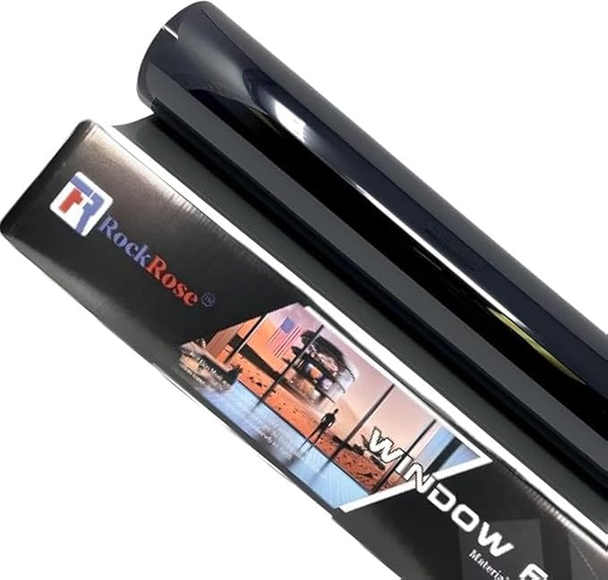 RockRose 20% Premium Carbon Car Window Tint Film 36 in x 20FT 2PLY Charcoal Privacy Film UV, Heat Blocking Tint for Car or Home Adhesive Film Easy Shrink, Plotter Friendly Pro Grade