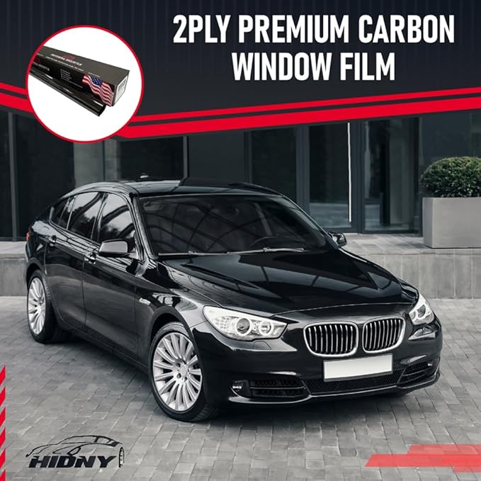 United Window Tint 20" in 100'Ft Nano Carbon Film 2Ply Charcoal 42% VLT - Clear PET Privacy Window Tint for Car, Home, Blocks UV/IR Rays, Reduce Heat & Glare- Adhesive Film - Lifetime Color Stability