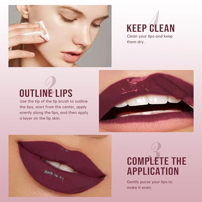 Nourishing High-Shine Lip Gloss,Hydrating & Moisturizing Lip Tint, Non-Sticky, Long-Lasting Glossy Lip Stain,Softens & Plumps Lips for Smooth,Gentle Formula for Dry Lips 08#Berry