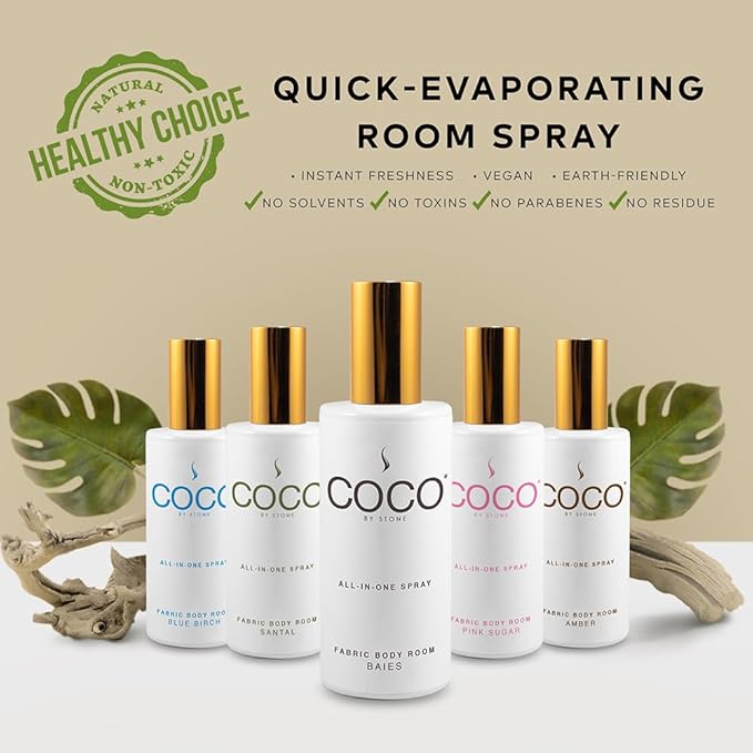 COCO by Stone 5oz All-in-One Spray (Oud Wood) Shake & Spray Formula for Fabric, Pillows, Interiors, Clothing, Home Fragrance Accessories, Room Perfume, Room Deodorizer, Vegan & Cruelty-Free