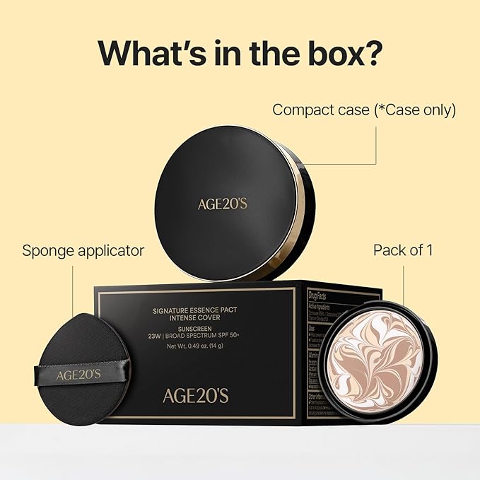 [NEW] AGE20'S Signature Essence Pact | 28N WALNUT | Vegan Korean Cushion Foundation | Pack of 1 | Cream Foundation, Dewy & Glow Finish, Natural Coverage, SPF 50+