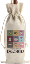 Engagement Wine Gift Bag Wedding Engaged Gifts for Newlyweds Couple Women Men Bridal Shower Gifts for Bride and Groom Pairs Well with Wedding Planning Welcome Your Engaged Era Wine Bags