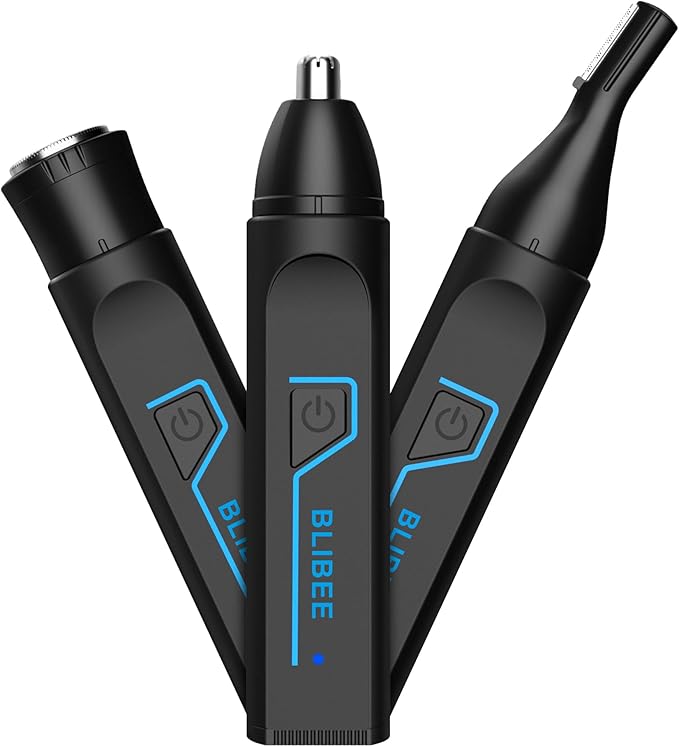 Nose Hair Trimmer for Men, 2025 Professional Painless USB Rechargeable Eyebrow Trimmer, Ear and Nose Hair Trimmer for Men Women, Facial Hair Remover with Powerful Motor, Black