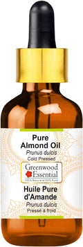 Greenwood Essential Pure Almond Oil (Prunus dulcis) with Glass Dropper Cold Pressed 5ml (0.16 oz)