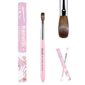 Acrylic Nail Brush Size #8, 100% Pure Kolinsky Nail Art Brushes for Acrylic Application, Sturdy Starry Handle Oval Shaped Nail Design Tools for Professional Manicure DIY, Pink