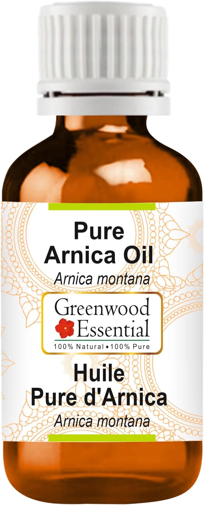 Greenwood Essential Arnica Oil (Arnica montana) | Infused | Pure | Non-Sticky | Lightweight | For Massage Preparations | Natural | Ayurvedic | For Men & Women | All Skin Types | 30ml (1 oz)