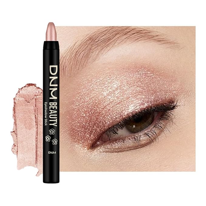 Kaely Cream Eye Shadow Sticks, Rose Gold Shimmer Eyeliner Pencil Eyeshadow Palette Makeup, Eye Highlighter Brightener Stick for Older Women Waterproof Pigmented, sombras para ojos, New-83