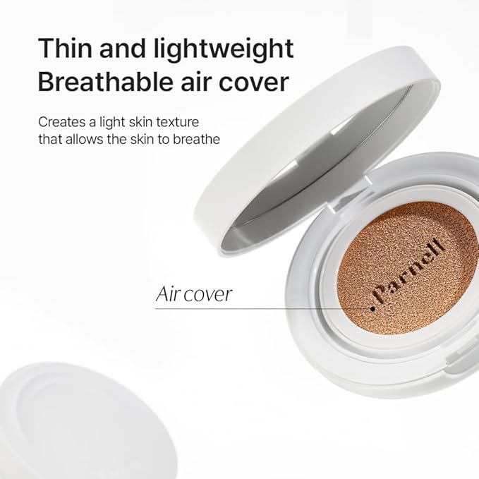 Parnell Cicamanu Serum Cushion - Moisturizing Foundation for Soothing, Coverage, Glass Skin and Lightweight for Sensitive and Dry Skin Pearl Skin (0.52 Fl Oz) (34N)