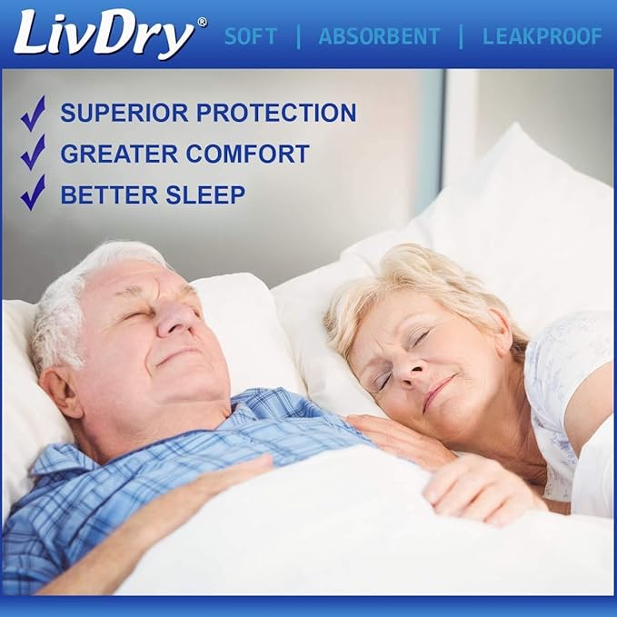 LivDry Adult Incontinence Underwear, Overnight Comfort Absorbency, Leak Protection (XXX-Large (40 Count))