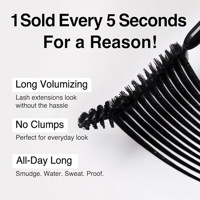 CLIO Kill Lash Superproof Mascara, Waterproof Mascara Black, Lengthening & Lifting for Defined Eyelash, Long-Lasting, Clump & Smudge-Free, for Sensitive Eyes, Korean Makeup Beauty (001 Long Curling)